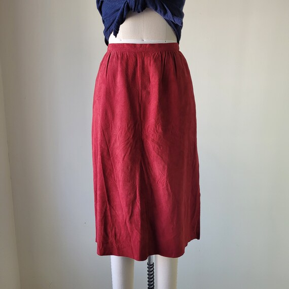 1970s Soft Suede Skirt Brick Red | J. KING DESIGN… - image 2