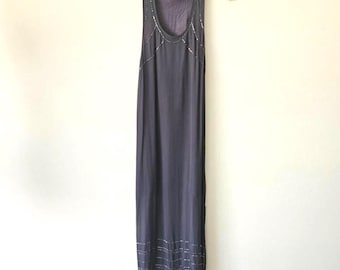 Chan Luu Beaded Viscose Maxi Dress, Vintage 1920s Flapper Style, XS