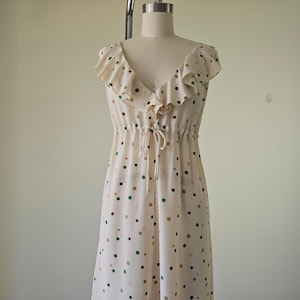 Y2k MAX MARA Vintage Polka Dot Silk Dress • Sleeveless Midi, USA Size 8 S/M, Medium A-Line V-Neck
