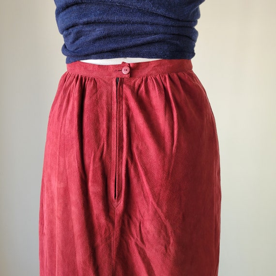 1970s Soft Suede Skirt Brick Red | J. KING DESIGN… - image 6