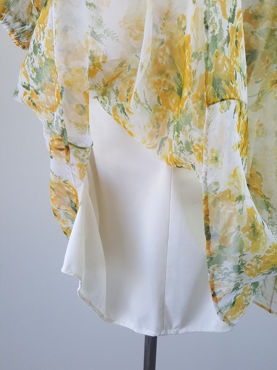 Chiffon Floral Midi Dress Size M - image 7