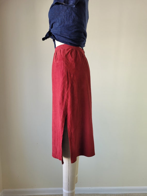 1970s Soft Suede Skirt Brick Red | J. KING DESIGN… - image 4
