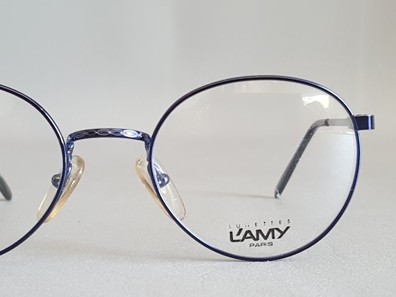 NOS Blue L'AMY 80's Round Eyeglass Frames • Vinta… - image 1