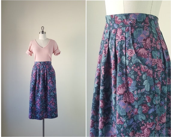 LAURA ASHLEY Cotton Floral Midi Skirt