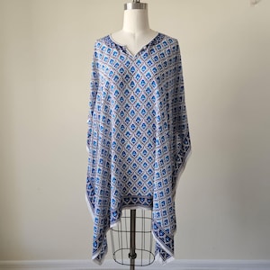 SILK Caftan Style Tunic Top Blouse • One Size OS