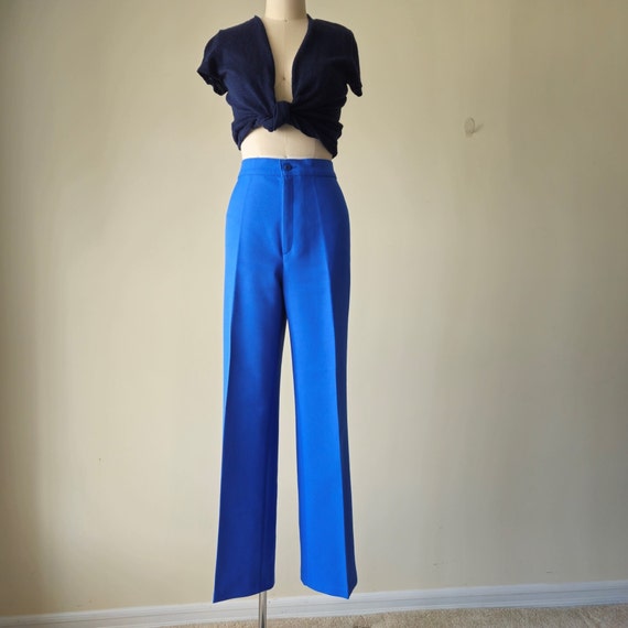 1970s LEVIS Periwinkle Blue Trousers 28 29 in Wai… - image 2