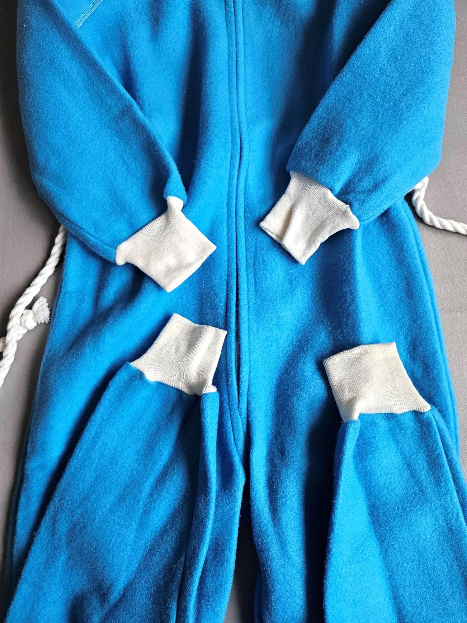 Unworn 1980s Bunny Sleeper, Adult Small Acrylic Onesie, Blue Footless ...