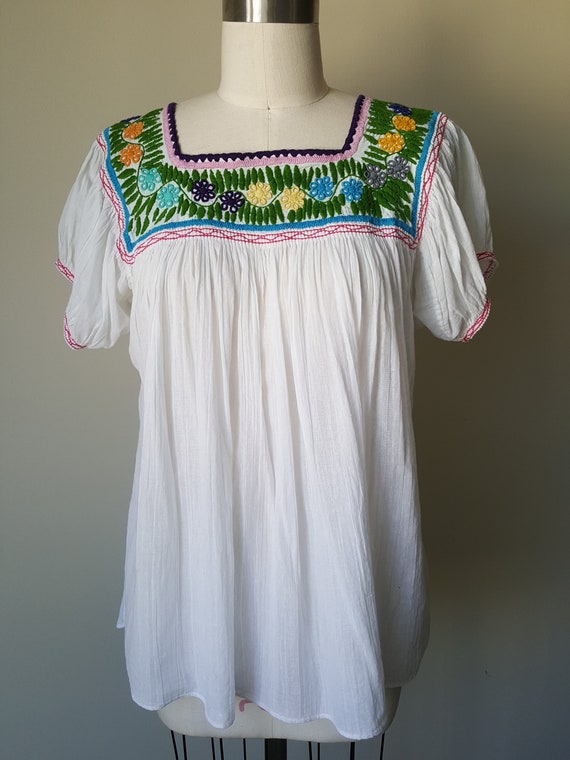 Handmade Embroidered Peasant Blouse • Small - image 2