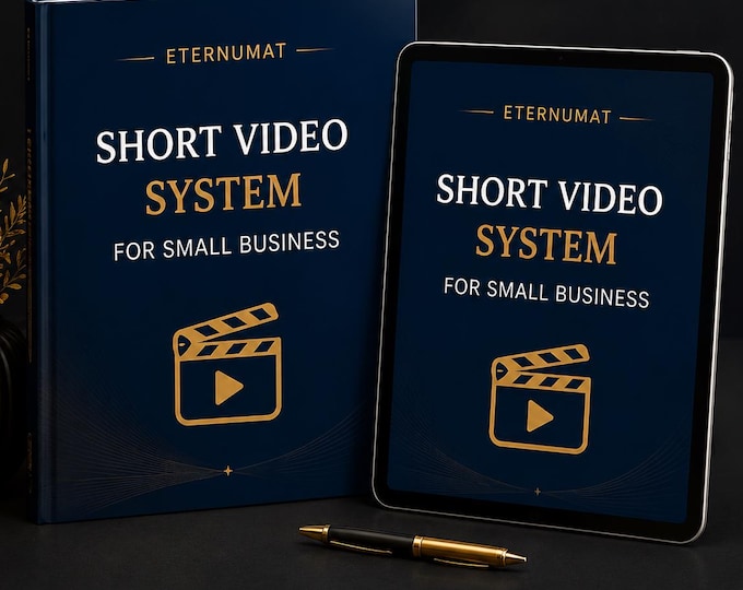 Short Video System for Small Business | Reels TikTok YouTube Shorts Workbook, Hooks, Content Plan, 30-Day Video Strategy PDF