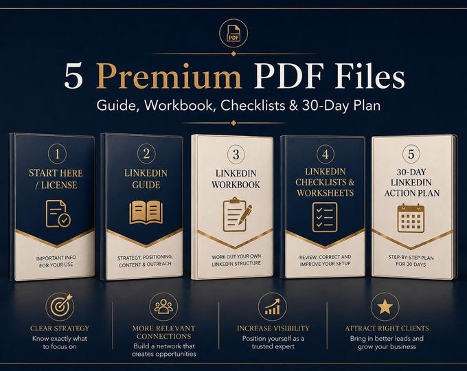 LinkedIn System Guide & Workbook for Small Business, Fillable PDF, B2B Social Selling, Content Planner, Outreach Checklist, 30 Day Plan