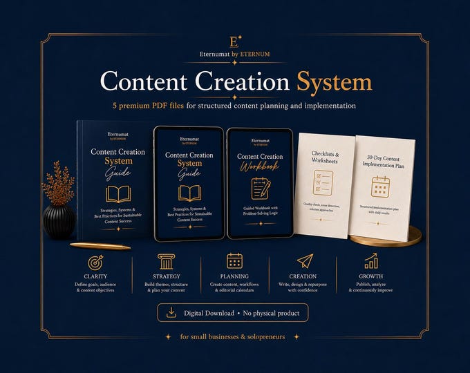 Content Creation System for Small Business | Social Media Planner, Content Workbook, Reels & 30-Day Plan