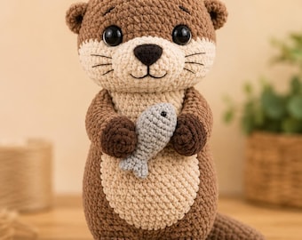 Standing Otter Crochet Pattern | Amigurumi Plush Toy, Beginner Friendly (PDF Download)