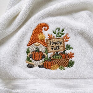 Happy Fall Gnome Embroidery Design Machine Pattern