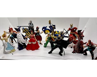 Papo Plastoy Medieval Knight Fantasy Figures Horse Toy Mixed Lot Of 16