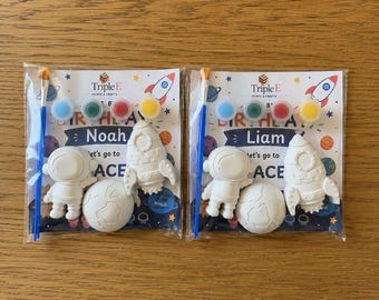 Personalized Space Painting Kit with Name DIY Kids Craft Paint Your Own Space Adventure Astronaut Birthday Gift Screen-Free Activity