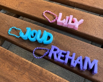 Personalized 3D Printed Name Keychain Custom Name Keyring Backpack Tag Bag Charm Personalized Gift