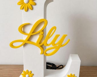 Light-up letter with name | Personalized LED lamp | Night light for children's room | Baby gift | Initial decoration