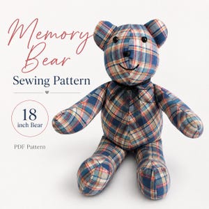 18 Inch Memory Bear Sewing Pattern, Keepsake Teddy Bear PDF, Memorial Bear Pattern, Easy Memory Bear, Stuffed Bear Pattern, Chipper Bear PDF