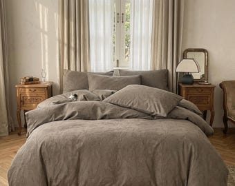 Luxus Neutral Floral Bettwäsche Taupe Bettbezug Elegant Cottagecore Schlafzimmer Dekor Weicher Minimalist Tröster Set Königin König Bett Gifting