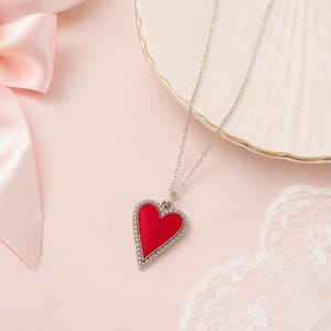 Brighton Red Heart Necklace | Romantic Coquette Valentine Cottage Chic Jewelry image 1
