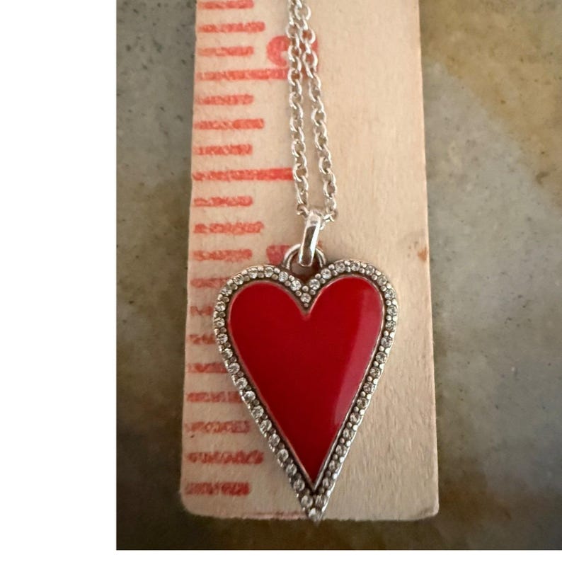 Brighton Red Heart Necklace | Romantic Coquette Valentine Cottage Chic Jewelry image 6