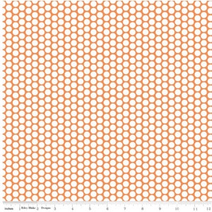 Honeycomb Orange Dots - 1 Yard Fabric - Riley Blake Design - Cotton Fabric - Quilting Fabric