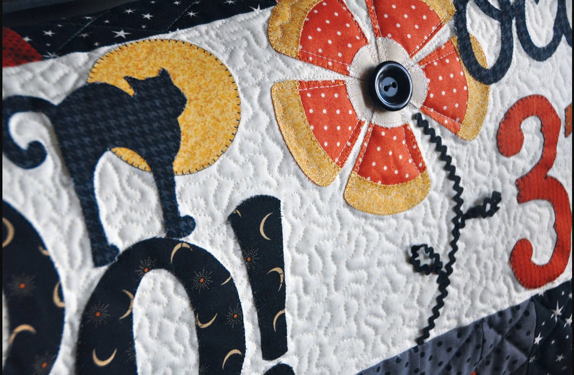 Kimberbell Bench Pillow Embroidery Halloween Boo Pattern Etsy