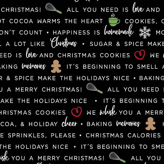 cotton fabric quilting fabric We whisk you a merry Christmas Kimberbell Designs