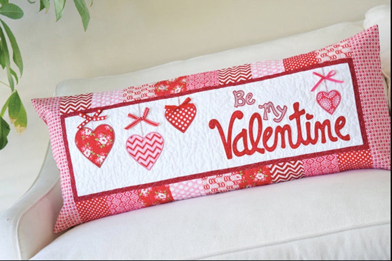 Kimberbell Bench Pillow Embroidery Machine Valentine Embroidery CD Embroidery Design Be my Valentine Pillow Embroidery image 3