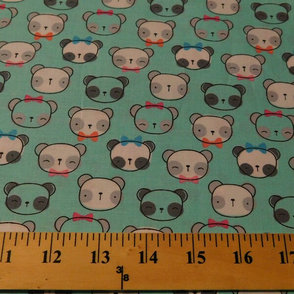 Pandas Aqua - 1 Yard Cut - Fun 4303 - Timeless Treasures - Blue Stars Fabric - Quilting  Fabric - Cotton Fabric