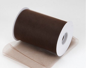 Brown Tulle Roll 6"x100 Yards - 300 Feet-  Brown Tulle Spool-Tulle Fabric-Tutu Tulle-  Brown  Wedding Tulle