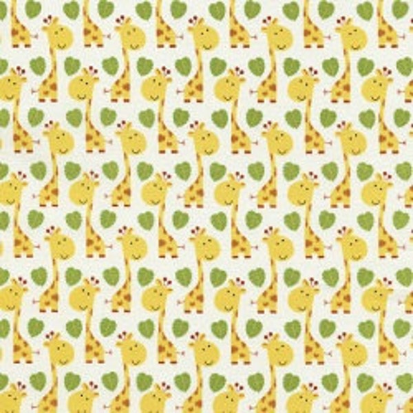 Giraffes - 1 yard Cut - Timeless Treasures - Cotton Fabric - Quilting Fabric - Yellow Fabric