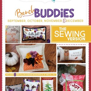 Kimberbell - Bench buddy Pillow - sewing version -Winter Bench Pillow -  - Embroidery Design - Bench Pillow