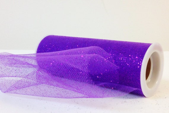 Purple Glitter Tulle Roll 6x10 Yard Purple Tulle Spool-glitter Tulle  Fabric-tutu Glitter Tulle Wedding Glitter Tulle 