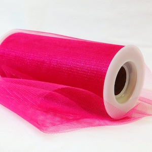 Fuchsia Shimmer Tulle Roll 6&quot;x 25 yard- Fuchsia Tulle Spool-Tulle fabric-Tutu Tulle-Fuchsia wedding tulle