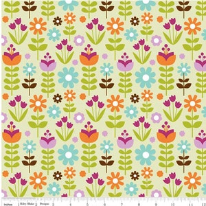 Matryoshka Garden Green 1 yard cut Riley Blake Designs