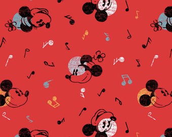Mickey Mousse 1 Yard Cut -License Disney Fabric  - Spring Creative Fabric - Quilting Fabric - Cotton Fabric -Vintage Mickey
