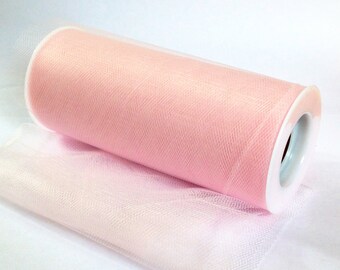 Lt Pink Tulle Roll 6"x25 Yards - Lt Pink Tulle Spool-Tulle Fabric-Tutu Tulle- Lt Pink Wedding Tulle