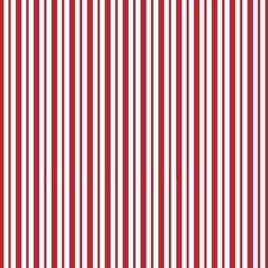 May include: A seamless pattern of vertical red and white stripes. The stripes are of equal width and run parallel to each other, creating a classic and clean design. The alternating colors provide a bold contrast.