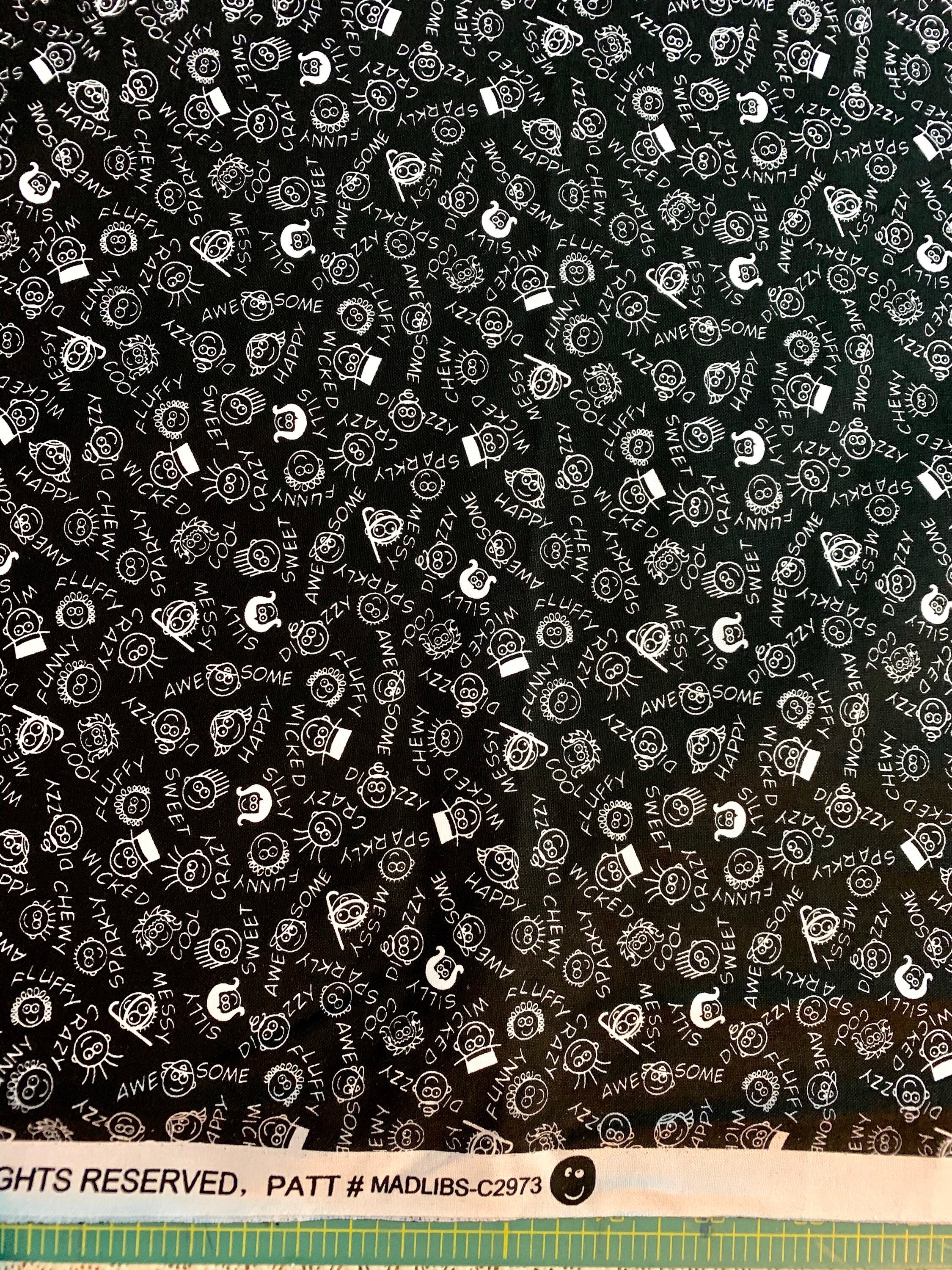 Madeline Black Fabric - 1 Yard Cut - Timeless Treasure - Cotton Fabric ...