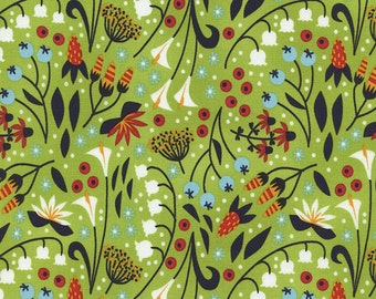 Modern Calico Grön - 1 Yard Cut - Tidlösa Skatter - Bomullstyg - Quilttyg