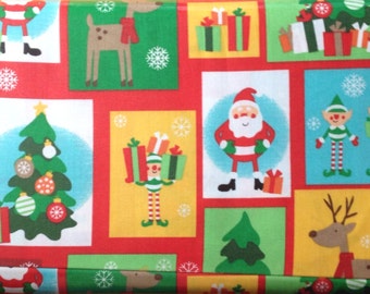 Christmas Fabric - Multi Christmas Fabric - Half Yard Cut - Holiday Fabric - A E Nathan CO Fabric.