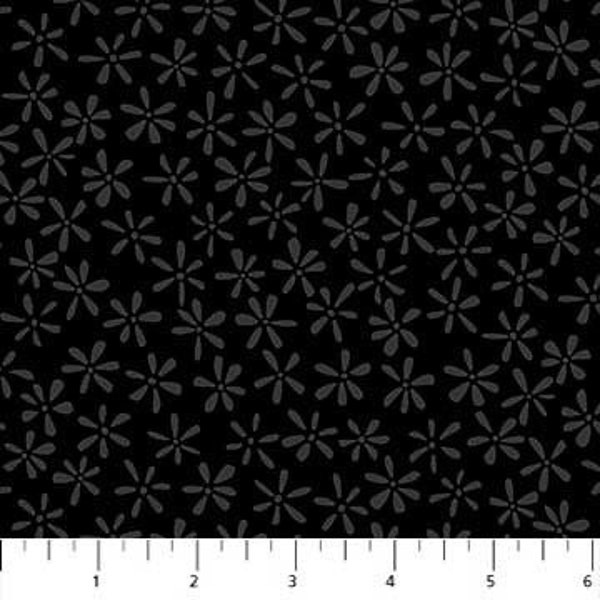 Schwarzer Stoff - 1 Yard geschnitten - Northcott - Baumwollstoff - Quilten Stoff - schwarz Ton in Ton