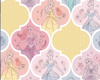 Księżniczka - Tkanina Princess - 1 jard cięcia - Tkanina Princess - Licencja Tkanina Disney - Tkanina SpringCreative - Tkanina do pikowania - Tkanina bawełniana
