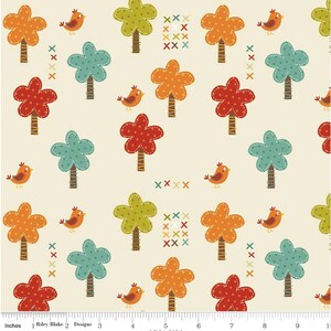 Giraffe Crossing - Giraffe Trees Cream -1 Yard  Cut - Riley Blake Designs - Cotton Fabric