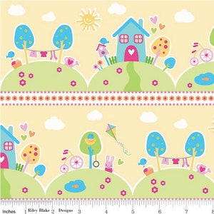 Sweet Home by Melly & Me - Riley Blake Designs - メインイエロー - 1ヤードカット - イエロー生地 - コットン生地