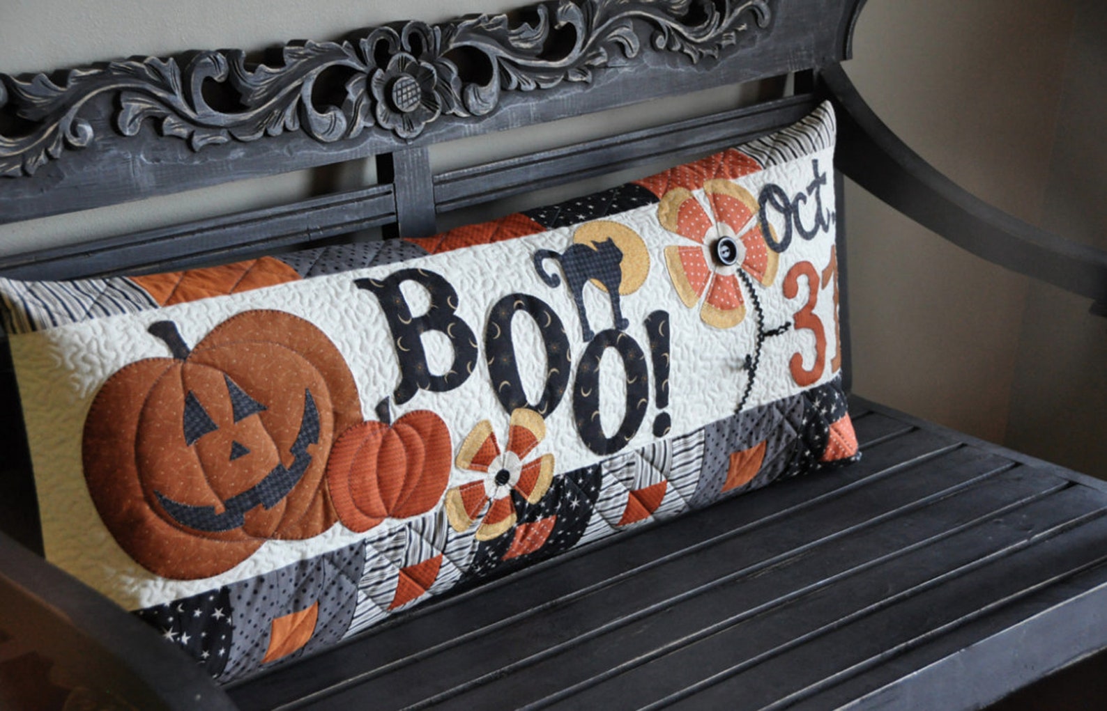 Kimberbell Bench Pillow Embroidery Halloween Boo Pattern Etsy