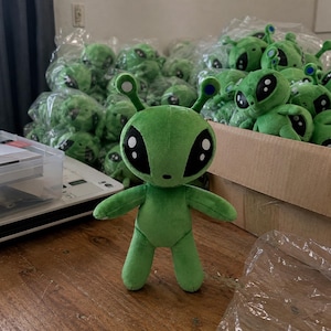 Green Alien Plush Toy | Handmade Inspired by Space Adventure Kawaii Decor