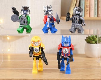 Transformers Building Blocks Figures Set – Optimus Prime, Megatron, Bumblebee, Ratchet (ABS Plastic)