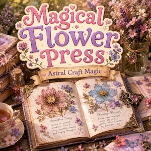 Magische Bloemenpers | Betoverde Bloemen | Astrale Botanische Collectie | Gezellig Magisch Aanbod | Astrale Ambachtelijke Magie